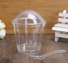 Clear Transparent Cake Cups With Spoon Lid Tiramisu Ice Cream Cupcake Cup Wedding Birthday Party Decorations lin4886 2024 - buy cheap