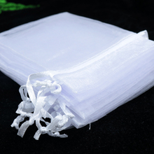 15x20 см белый цветной ювелирный пакет на шнурке для упаковки ювелирных изделий большой мешочек на шнурке из органзы 100 шт./лот 2024 - купить недорого