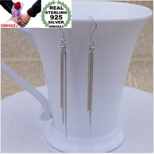 OMH wholesale Fashion jewelry Three lines  hyperbole tassel pendants 925 sterling silver Stud earrings YS23 2024 - buy cheap