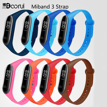 BOORUI Mi band 3 strap mi3 replacement silicone wrist strap for  Xiaomi Mi Band 3 Band3 Smart Wristband with 12 colors 2024 - buy cheap