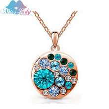 Miss Lady Gold color Crystal Crystal  korean Fashion Jewelry  Big Round colar Pendant Necklaces for women MLY5130 2024 - buy cheap