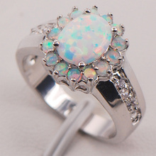 White Fire Opal Australia 925 Sterling Silver Woman Jewelry Ring Size 6 7 8 9 10 11 F578 2024 - buy cheap