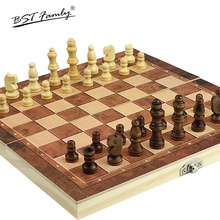Ajedrez y Backgammon y damas 3 en 1, juego de ajedrez de madera de viaje, tamaño 24x24mm, piezas de madera y tablero de altura King 46mm I56 2024 - compra barato