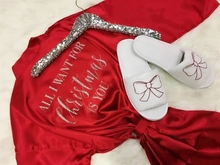 Pijamas de novia para boda personalizados, batas kimono, colgador de lentejuelas y zapatillas de novia, lencería de Navidad, trajes de dama de honor, regalos 2024 - compra barato