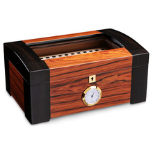 Топ Стекло сигары Humidor коробка кедра деревянный ящик для хранения увлажнитель с гигрометром курить сигары аксессуары Подарки CLA-A0004a 2024 - купить недорого