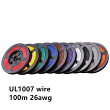 100 м/лот 328ft UL1007 26 AWG гибкий многожильный кабель медный провод 10 цветов Электрические Провода кабели для DIY 2024 - купить недорого