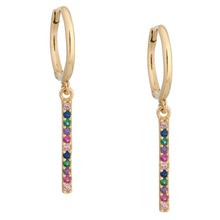 Fashion colorful Crystal bar Earrings for Women Wedding Punk  small round Long Dangle Earring Bar Statement Jewelry 2019 2024 - buy cheap