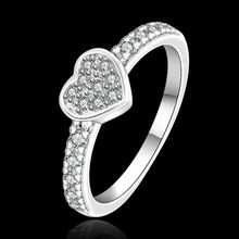 Envío Gratis joyería 925 anillo Chapado en plata de moda con incrustaciones de circonita anillo de corazón joyería de plata anillos de dedo SMTR161 2024 - compra barato