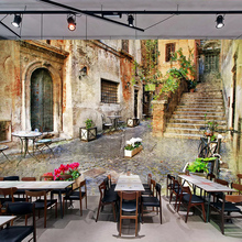 Murales de pared personalizados de cualquier tamaño, papel tapiz de foto de fondo 3D de estilo europeo, calle Retro, sala de estar, restaurante, Bar, cafetería 2024 - compra barato