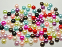 Cuentas de media perla de color mezclado, 8mm redonda, Parte posterior plana, gemas para álbum de recortes, manualidades, 500 2024 - compra barato