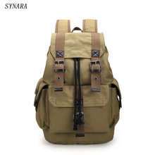New fashion men's backpack vintage canvas backpack school bag men/Women travel bags large capacity travel backpack bag 2024 - buy cheap