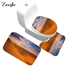 Zeegle-Conjunto de alfombras de baño antideslizantes, alfombras de baño con esteras, tapete absorbente, tapa de asiento de inodoro 2024 - compra barato