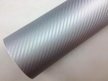 30CM x 1.27Meter Silver Carbon Fiber Vinyl Car DIY Wrap Sheet Roll Film Sticker Decal 2024 - buy cheap