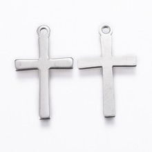 PandaHall 20pcs 20.5x12x0.8mm 304 Stainless Steel Cross Pendants for Bracelet Necklace Jewelry Making DIY Findings Accessories 2024 - buy cheap