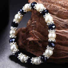 High quality Crystal pearl hipanema bracelet,Simple pearl Crystal Strand infinity Bracelets,Women liberty crystal braid bracelet 2024 - buy cheap