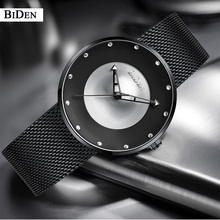BIDEN Mens Watches Ultra Thin Wristwatch For Men Quartz Watch Stainless Steel Mesh Band Waterproof Clock Male Relogio Masculino 2024 - buy cheap