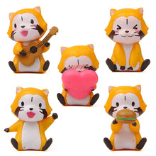 5 pçs/lote Kawaii Guaxinim Guaxinim Decoração PVC Figura de Ação Brinquedos Dos Desenhos Animados de Animais Mini Modelo de Brinquedo de Presente DIY 2024 - compre barato