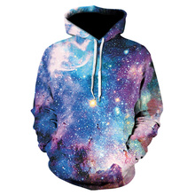 Space Galaxy Hoodies Men/Women Sweatshirt Hooded 3d Brand Clothing Cap Hoody Print Paisley Nebula Jacket 2024 - buy cheap