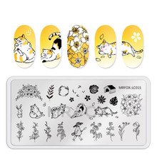 1PC Nail Stamping Plates Cute Baby Lazy Kitten Unicorn Chinese Knot Nail Art DIY Design Nail Image Plate Stencil Accessorie TooL 2024 - buy cheap