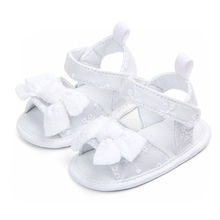 Sandalias de algodón para niñas, zapatos de moda para bebés, con lazo para recién nacidos, de princesa, de algodón 2024 - compra barato