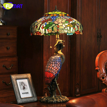 FUMAT European Dragonfly shade Table Lamp High Quality Tiffany Table Lights For Living Room Bedside Stained Glass Crane Lights 2024 - buy cheap