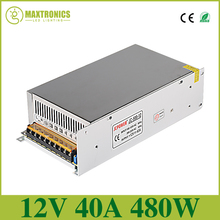 Best quality 12V 40A 480W Switching Power Supply Driver for LED Strip AC 110-240V Input to DC 12V Free shipping 2024 - buy cheap