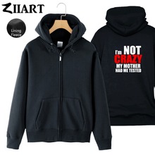 Letters Words TBBT Clip Art I'm Not Crazy My Mother Had Me Tested Man Full Zip Autumn Winter Fleece Hooded Coat Jackets ZIIART 2024 - buy cheap
