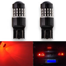 Katur 2x T20 7443 Светодиодные Автомобильные лампы, используемые для стоп-сигнала, задний фонарь, красный светодиод 12 В T20, размер W21/5 Вт W3 x 16q, для функции DRL 2024 - купить недорого