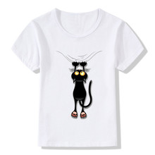 2019 Children Cartoon Black Cats Funny T-shirt Boys and Girls Summer Casual Tops T shirt Kid Tops Baby Clothes,ooo2019 2024 - buy cheap