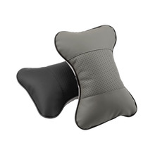 2 Colors Universal Breathable Solid Bone Shape PU Leather & Cloth Car Auto Seat Head Neck Rest Cushion Headrest Pillow Pad Hot 2024 - buy cheap