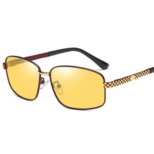 Мужские поляризационные солнцезащитные очки, поляризационные очки прямоугольной формы, желтые солнцезащитные очки для вождения, роскошный винтажный дизайн, 2019 2024 - купить недорого