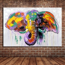 Mintura Art HandPainted Elephant Animal Oil Painting For Living Room Home Decor Wall Art Pictures Canvas Paintings No Framed 2024 - buy cheap