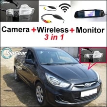 3 in1 Special Camera + Wireless Receiver + Mirror Monitor DIY Parking System For Hyundai Grand Avega Solaris Fluidic Verna Sedan 2024 - buy cheap