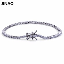 JINAO Gold/Silver-Color  Bracelets Iced Out 1 Row 2mm Tennis Chain AAA CZ Stones Bracelet Hip Hop Rock Men Women Fashion Jewelry 2024 - buy cheap