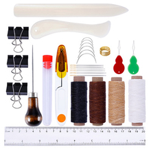 26Pcs/set Leather Craft Hand Stitching Sewing Tool Thread Awl Waxed Thimble Leather Craft sewing Kit 2024 - buy cheap