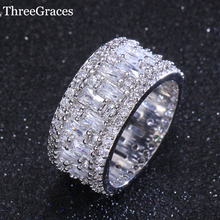 ThreeGraces Luxurious Wedding Bridal Jewelry Big Round Sparking White AAA Cubic Zirconia Engagement Rings for Brides Gift RG005 2024 - buy cheap
