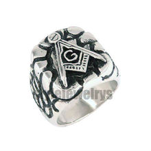 Free shipping! G & Masonic Ring Stainless Steel Ring Freemasonry Masonic Ring SWR0010 2024 - buy cheap