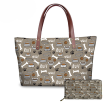 Бесшумные дизайнерские женские сумки, сумки с верхними ручками, сумочки с принтом собачьей кости и лапы, праздничные женские сумки, женские сумки, Bolsos Mujer 2024 - купить недорого