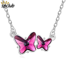 Beautiful 100% Crystals From Swarovski Butterfly Necklaces & Pendant For Women Fashion Lady Prevent Allergy Wedding Jewelry 2024 - buy cheap