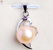 Collar con colgante de corazón para mujer, joya con perla rosa brillante, cadena con colgante de corazón hueco, Perla Natural de agua dulce 2024 - compra barato