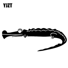 YJZT 17.1 CENTÍMETROS * 6.2 CENTÍMETROS Crocodilo Criatividade Dos Desenhos Animados Adesivo de Carro Vinyl Decal Decorar Mala Do Carro Preto/Prata C4-1468 2024 - compre barato