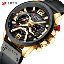 CURREN Hot Sale Men Watch Fashion Military Leather Strap Wristwatch Casual Chronograph Waterproof Date Display Clock Relogio 2024 - buy cheap