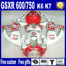 Kit de carenado personalizado para suzuki gsxr 600, 750, 2006, 2007, blanco, rojo, gsxr750, 06, 07, nv11 2024 - compra barato