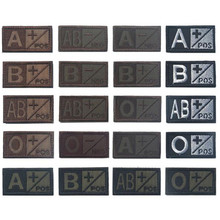 Black Green Military Patch Blood Type Group 3D Embroidery Patches A+ B+ AB+ O+ Positive Tactical Badges brown with Hook&Loop 2024 - buy cheap