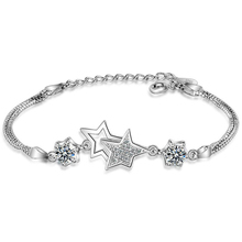 KOFSAC-pulsera de plata de ley 925 para mujer y niña, brazalete de circonia cúbica, cristal de lujo, estrella, fiesta de cumpleaños, regalo de joyería 2024 - compra barato