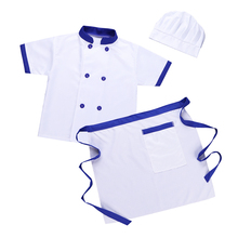 Dropshipping Boys Girls Chef Outfit Clothing Set Short Sleeves Jacket with Apron and Hat Set for Halloween Cosplay Party Costume 2024 - buy cheap