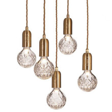 Lámparas colgantes de cristal para cocina, luminaria colgante moderna, redonda, G4, accesorio Nórdico 2024 - compra barato