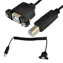 Кабель USB типа B с разъемом «Папа-папа» и «мама» USB 2,0 B с креплением на панель B с удлинителем спиральный кабель 1 м/100 см 2024 - купить недорого