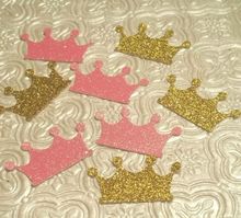 Короны принцессы тиары розовые золотые конфетти высечки День Рождения Вечеринка ребенок душ стол декор Скрапбукинг конфетти 2024 - купить недорого