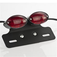 Luz LED de freno de doble cola para motocicleta, luz de freno redonda integrada para placa de matrícula, accesorios para motocicleta 2024 - compra barato